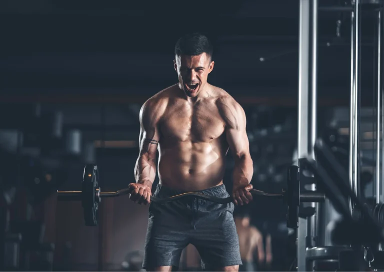 Image of a man working out with a barbell