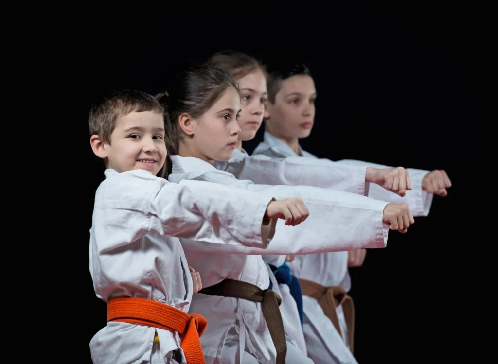 Image of martial art students throwing a punch