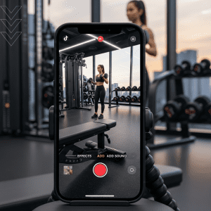 Image of gym trends 2025 recording workout