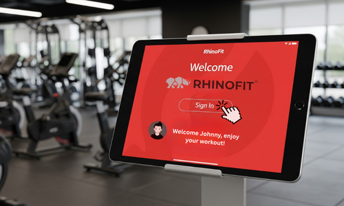 Image of check-in experience from RhinoFit for a martial arts training studio
