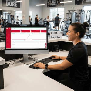Image of stress-free software used in a gym
