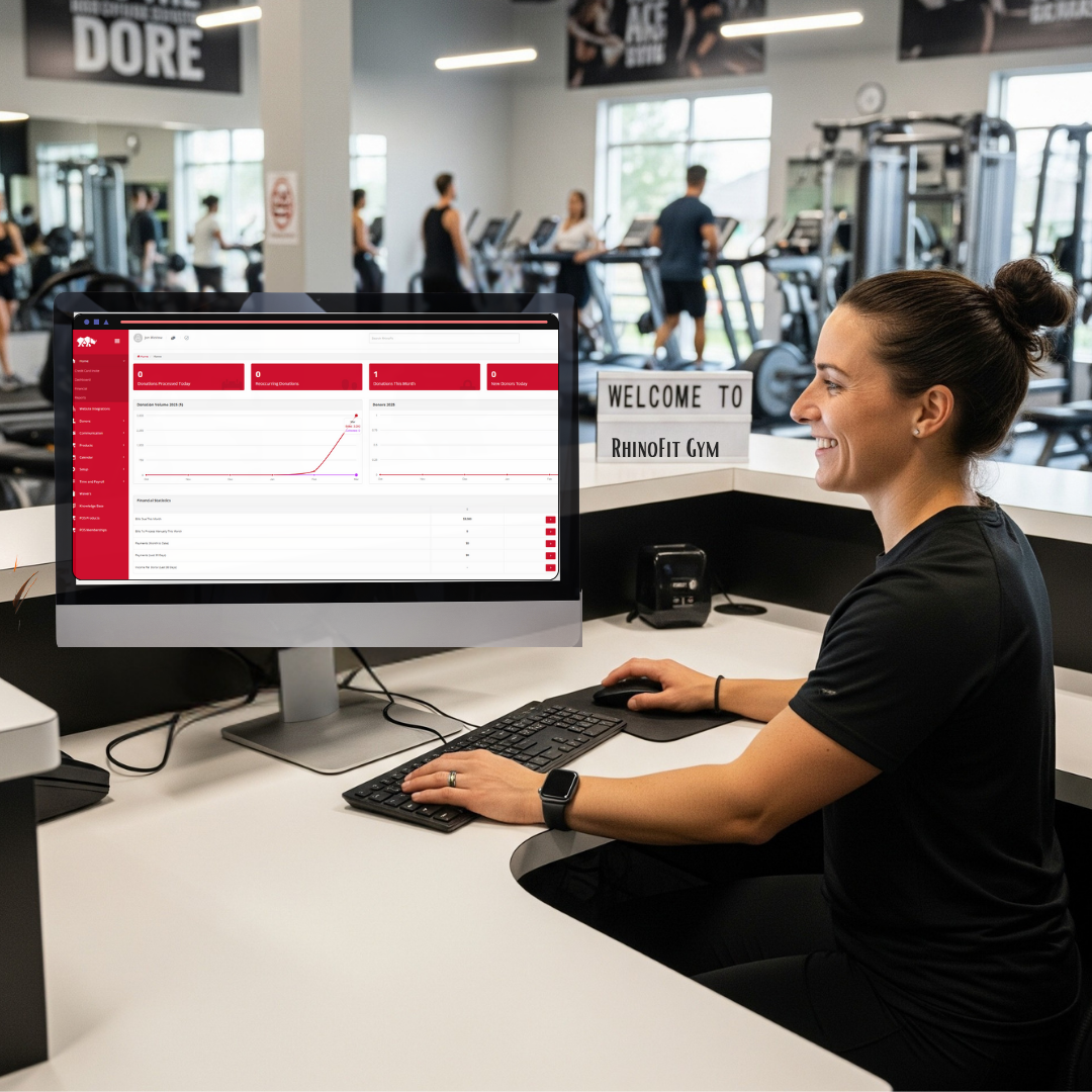 Image of stress-free software used in a gym