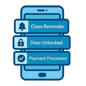 Automatic notifications for staff & members.