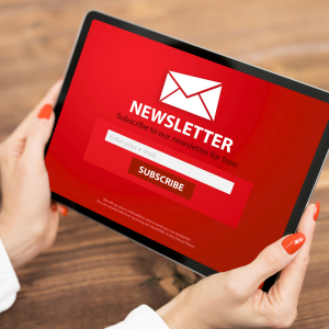 Image of a clean email template to send to members through the email and sms marketing feature