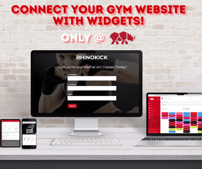 Image of widgets with come with a gym website package at RhinoFit