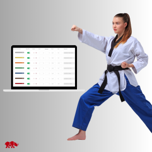 Image of belt tracking for a taekwondo combat gym