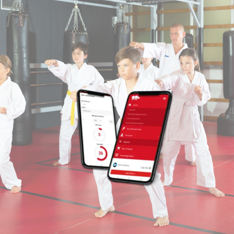 Image of workout and performance tracking in a taekwondo combat gym