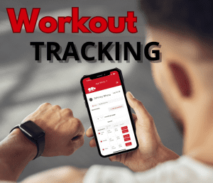 Image of member using workout tracker from your gym mobile app