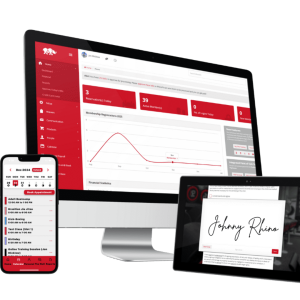 Image of a fitness pos system help keep records available and organized.