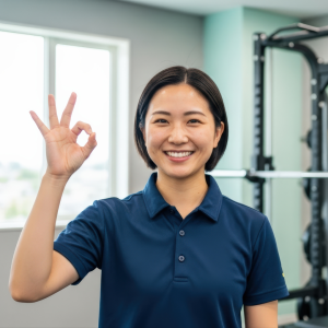 Image of a gym member confirming their gym appointment