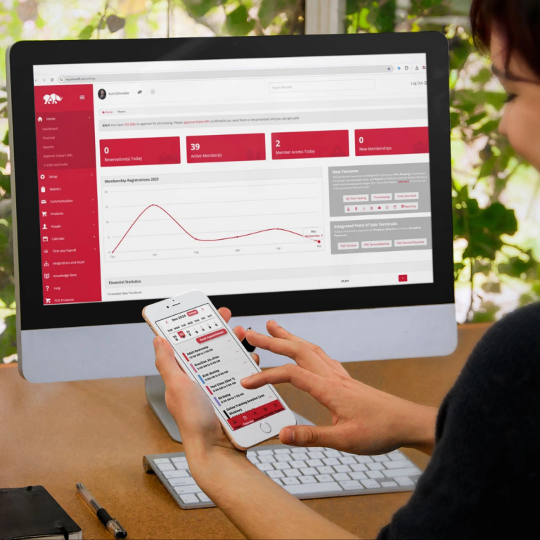 Image of gym reporting on one software