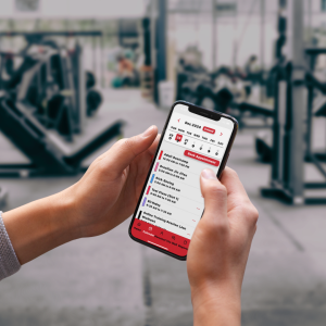 Image of a mobile app for gym members