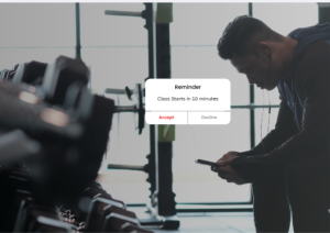 Image of a gym email marketing class notification