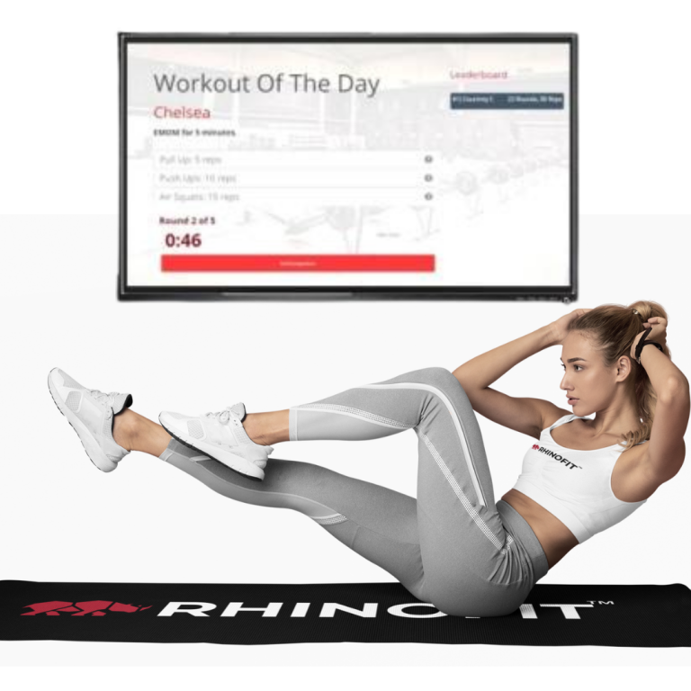 Image of gym workout tracking help member complete an exercise