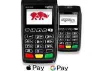 Emv terminal for gym software showing an image of swiping credit cards with card present transaction